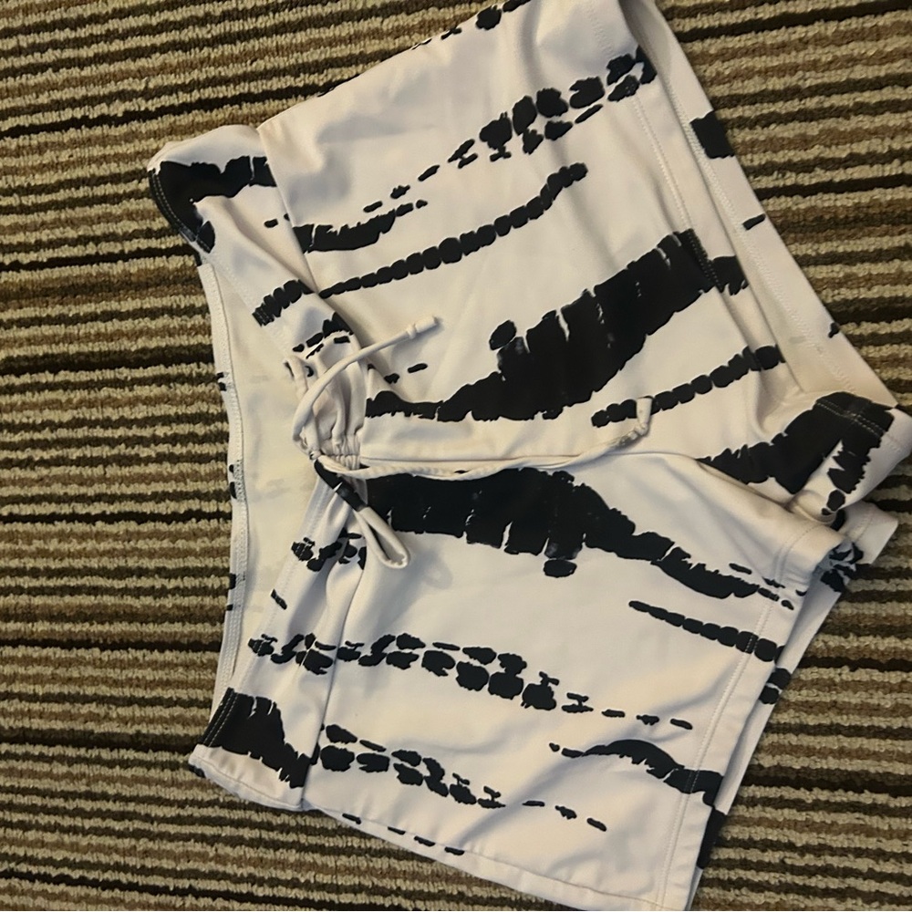 Black and White Patterned Shorts